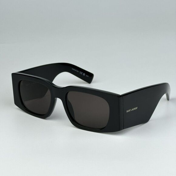 NEW Saint Laurent SL654 001 Black Rectangle Women Sunglasses - Picture 6 of 15